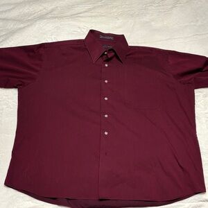 Dockers Men's Dark Red Casual Button Down Shirt